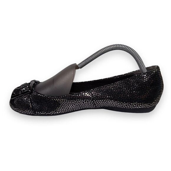 Calvin Klein Lilian Pebbled Black Metallic Flats Women's 8.5W - Picture 6 of 12